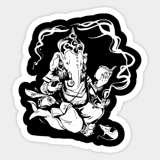 Nerdy Ganesha Sticker by rebekie.b